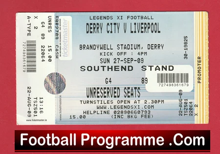 Derry City v Liverpool 2009 - Football Ticket Ireland - Image 2