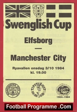 Elfsborg v Manchester City 1984 - Sweden - football programme