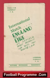 England v Ireland 1951 – Schoolboys Match Liverpool