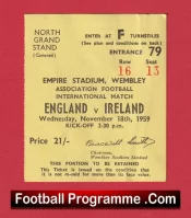 England v Ireland 1959 – Football Match Ticket