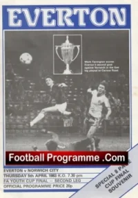 Everton v Norwich City 1983 – Youth Cup Final