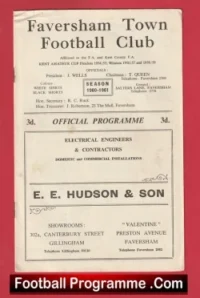Faversham Town v Deal Town 1960