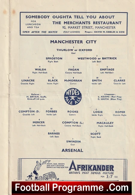 Manchester City v Arsenal 1948 - 1940s - Image 3