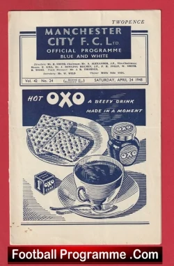 Manchester City v Arsenal 1948 - 1940s - football programme