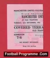Manchester United v Benfica 1962 – Challenge Match Football Ticket