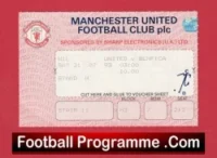 Manchester United v Benfica 1993 – Football Match Ticket