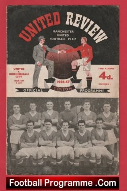 Manchester United v Birmingham City 1956 - Rare First Issue Voucher Token - football programme