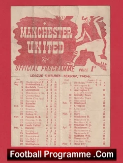 Manchester United v Grimsby Town 1946 - Man Utd 1940s - football programme