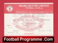 Manchester United v Ireland 1991 – Matt Busby Testimonial Ticket
