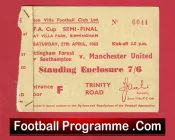 Manchester United v Southampton 1963 Semi Final Match Ticket