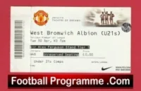 Manchester United v WBA 2013 – Match Ticket Under 21 U21