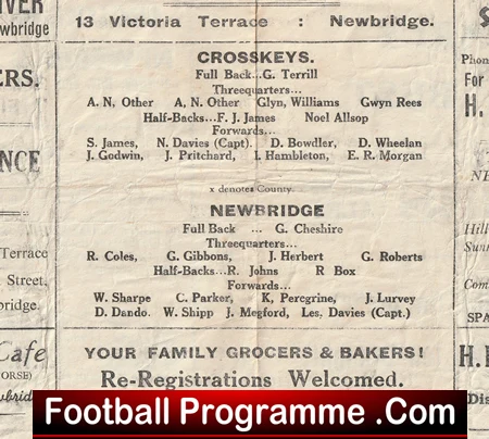 Newbridge Rugby v Cross Keys 1946 - 1940s Rugby Programme - Image 3