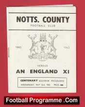 Notts County v England 1962 – Friendly Match