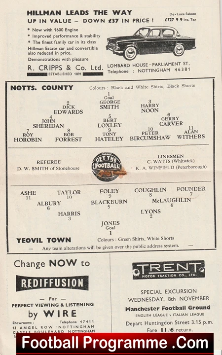 Notts County v Yeovil Town 1961 - Centenary Year - Image 3