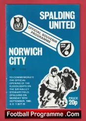 Spalding United v Norwich City 1980 – Opening New Floodlights
