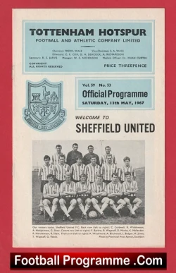 Tottenham Hotspur v Sheffield United 1967 - football programme