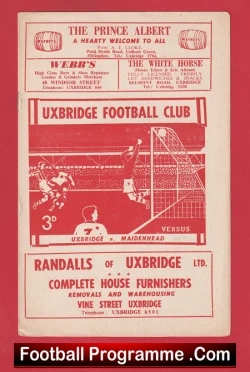 Uxbridge v Maidenhead United 1958 - football programme
