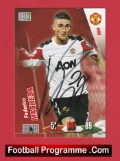 Manchester United Frederico Macheda Autographed Signed Football Card Man Utd