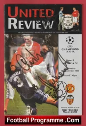 Manchester United v Valencia 1999 – Multi Autographed Signed