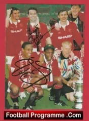 Manchester United – Multi Autographed Signed Schmeichel + McClair