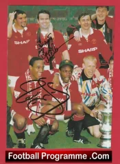 Manchester United – Multi Autographed Signed Schmeichel + McClair