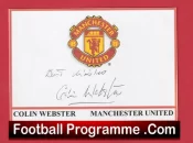 Manchester United Colin Webster Autograph Signed Sheet Card