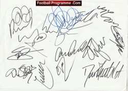  Manchester United Multi Signed Autographed Book Page Football Programme .COM Football Programmes Memorabilia