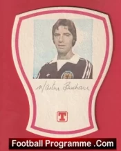 Manchester United Martin Buchan Autograph Signed Tennents Beer Mat