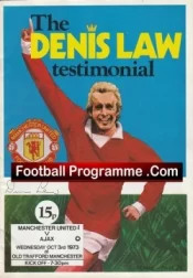 Denis Law Testimonial Benefit Manchester United Autographed Signed