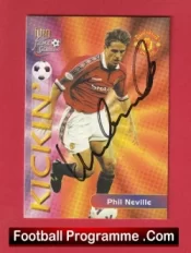 Manchester United Phil Neville Autograph Signed Football Card Man Utd