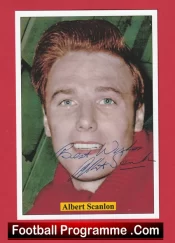 Manchester United Albert Scanlon Autographed Signed Football Card Man Utd