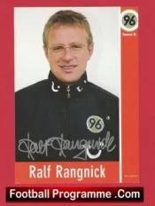 Manchester United Ralf Rangnick Autographed Signed Football Card Man Utd