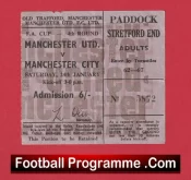 Manchester United v Manchester City 1970 – FA Cup Ticket