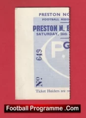 Preston North End v Manchester United 1966 – FA Cup Football Ticket