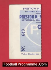 Preston North End v Manchester United 1966 – FA Cup Football Ticket