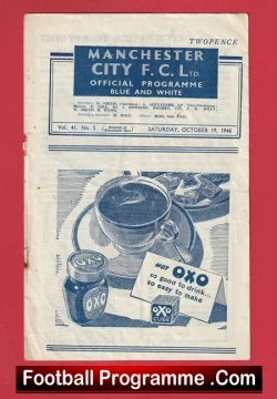  Manchester City v Bradford Park Avenue 1946 - 1940s Man City BPA Football Programme .COM Football Programmes Memorabilia