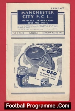  Manchester City v Bradford Park Avenue 1946 - 1940s Man City BPA Football Programme .COM Football Programmes Memorabilia