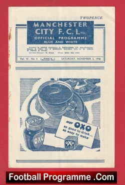  Manchester City v Burnley 1947 - 1940s Man City Football Programme .COM Football Programmes Memorabilia