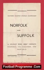 Norfolk v Suffolk 1949 – Southern Counites Amateur Yarmouth Signed