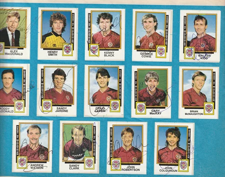 Heart of Midlothian Hearts Multi Signed Sticker Poster 1980s - Image 3