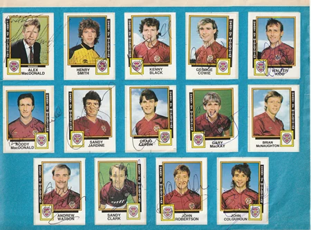 Heart of Midlothian Hearts Multi Signed Sticker Poster 1980s - Image 5