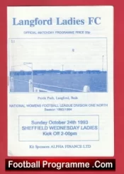 Langford Ladies v Sheffield Wednesday 1993 – Womens Football