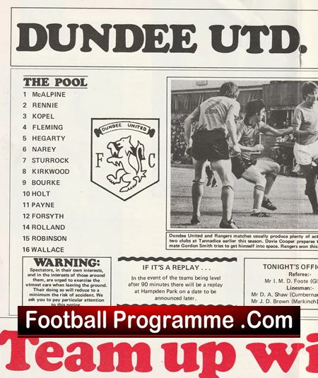 Dundee United v Glasgow Rangers 1978 - Cup Semi Final Hampden - Image 3