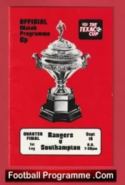 Glasgow Rangers v Southampton 1974 – Texaco Cup Quarter Final