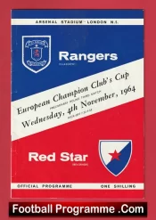 Red Star Belgrade v Glasgow Rangers 1964 – European Cup at Arsenal