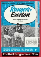 Glasgow Rangers v Everton 1963 – UK British Championship 63