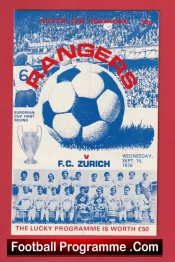 Glasgow Rangers v FC Zurich 1976 – European Cup
