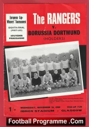 Glasgow Rangers v Borussia Dortmund 1966 – European Cup WC