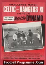 Glasgow Rangers + Celtic X1 v Moscow Dynamo 1965 – Friendly Game