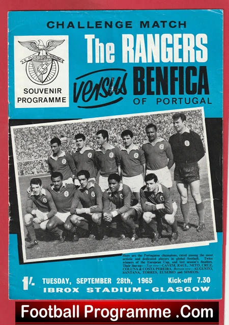 Glasgow Rangers v Benfica 1965 - Challenge Match - Image 2